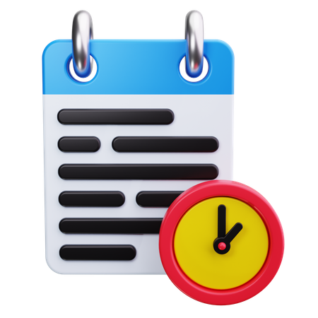 Notes Time  3D Icon