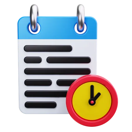 Notes Time  3D Icon