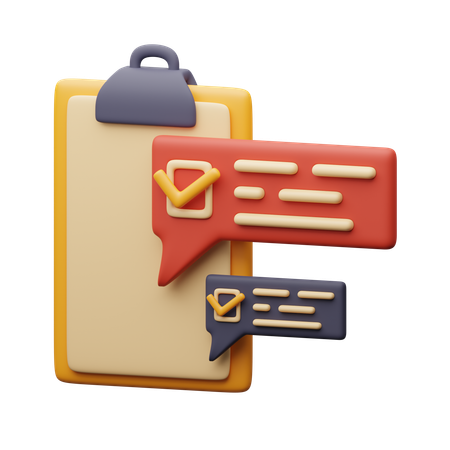 Notes with checkmark  3D Icon