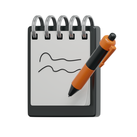 Notes With Pen  3D Icon