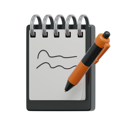 Notes With Pen  3D Icon