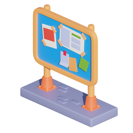 Notice Board  3D Icon