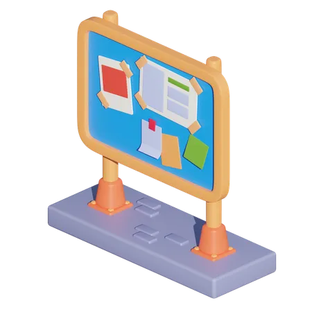 Notice Board  3D Icon