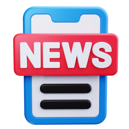 Aplicación de noticias  3D Icon