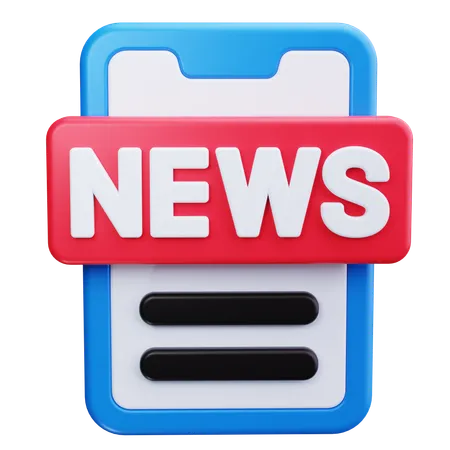 Aplicación de noticias  3D Icon