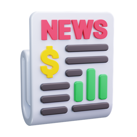 Noticias del mercado de valores  3D Icon