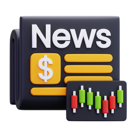 Notícias do mercado de ações  3D Icon