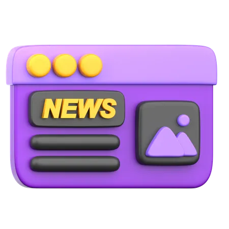 Noticias en línea  3D Icon