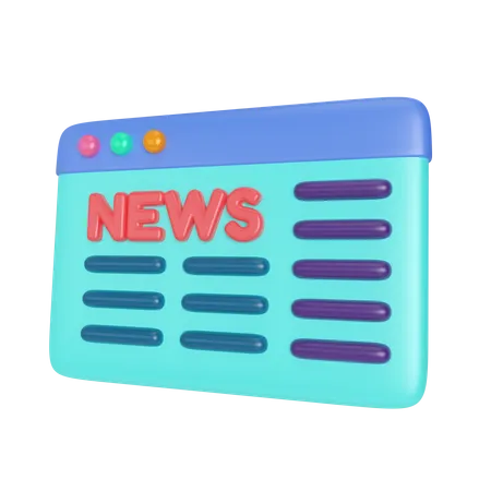 Noticias en línea  3D Illustration