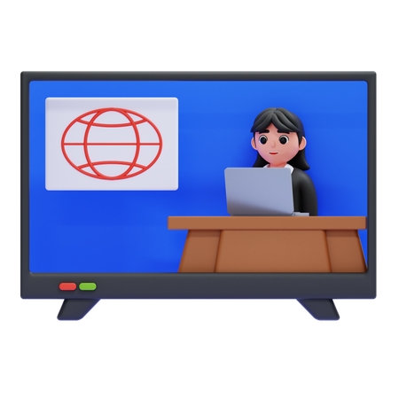 Noticias en la televisión  3D Icon