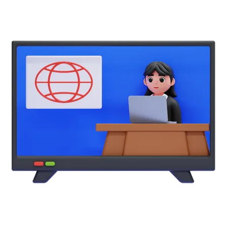 Noticias en la televisión  3D Icon