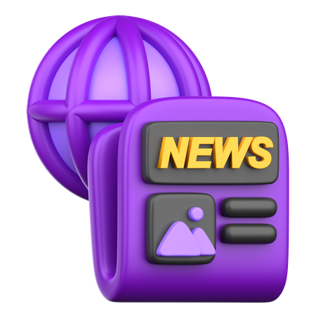 Notícias globais  3D Icon
