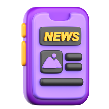 Notícias móveis  3D Icon