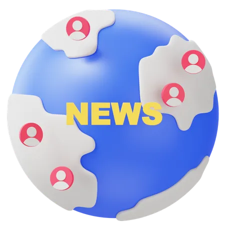 Noticias del mundo  3D Icon