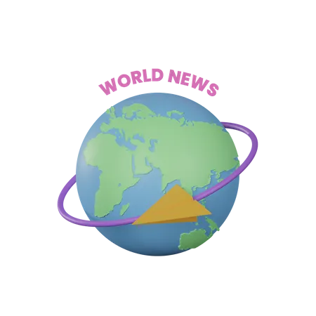 Noticias del mundo  3D Icon