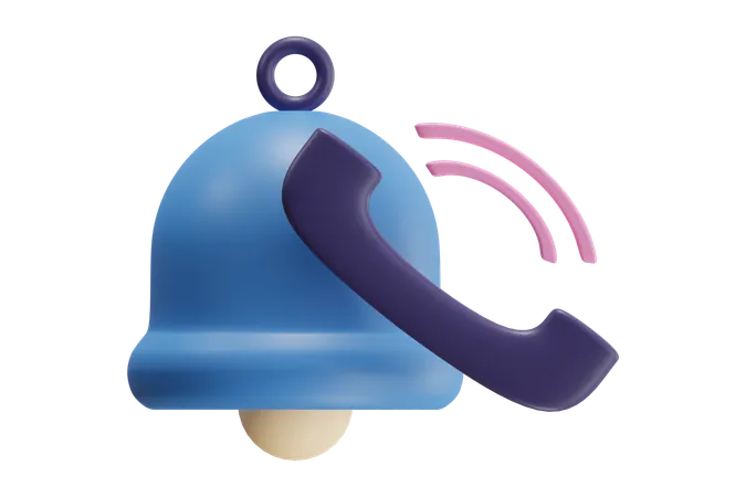 Sino de notificação com telefone  3D Icon