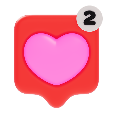 Notificação de coração  3D Icon