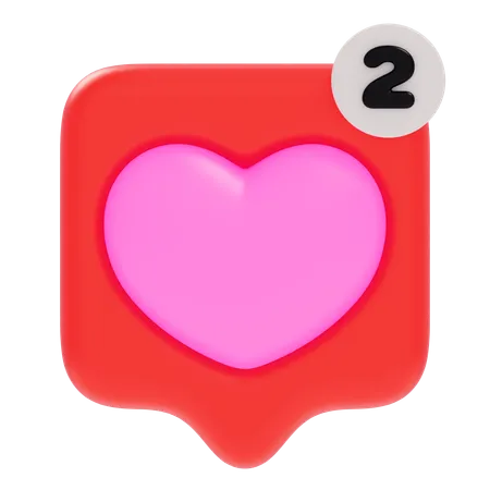 Notificação de coração  3D Icon