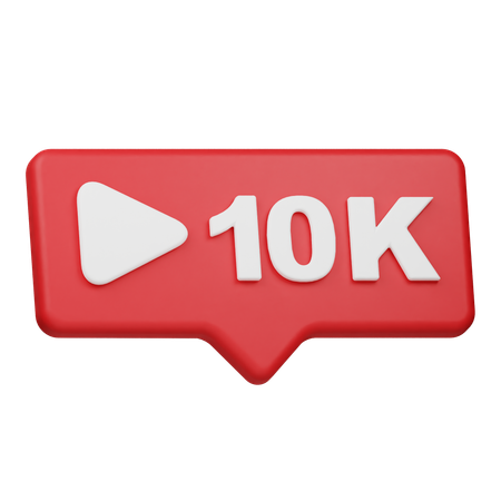 Notificação de 10k reproduções  3D Icon