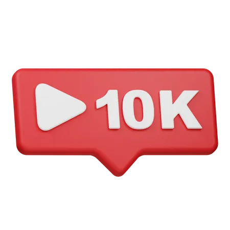 Notificação de 10k reproduções  3D Icon