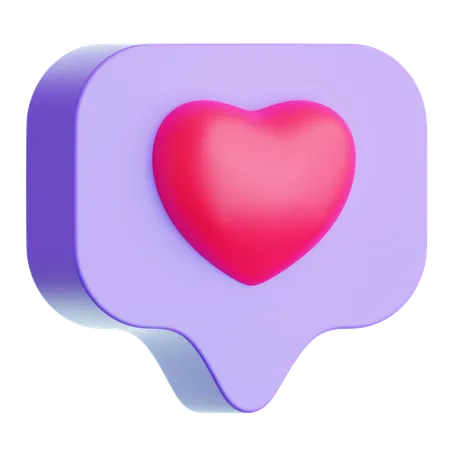 Notificação de amor  3D Icon