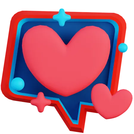 Notificação de amor  3D Icon