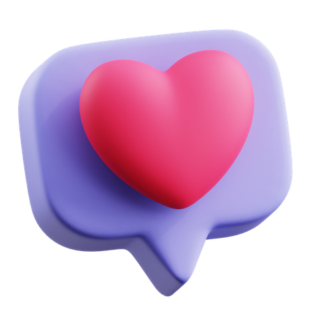 Notificação de amor  3D Icon