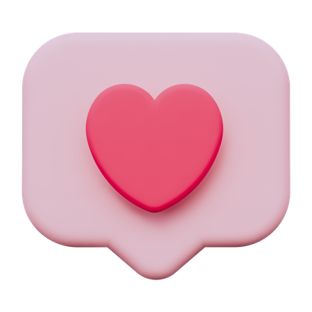 Notificação de amor  3D Icon