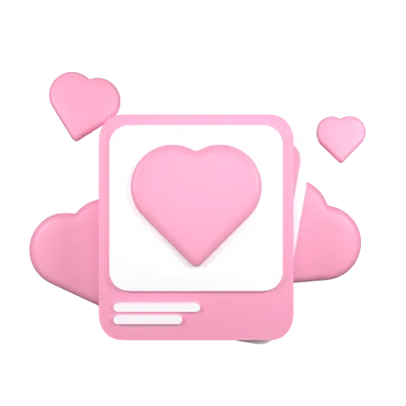 Notificação de amor  3D Icon
