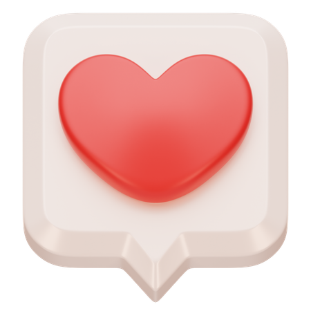 Notificação de amor nas redes sociais  3D Icon