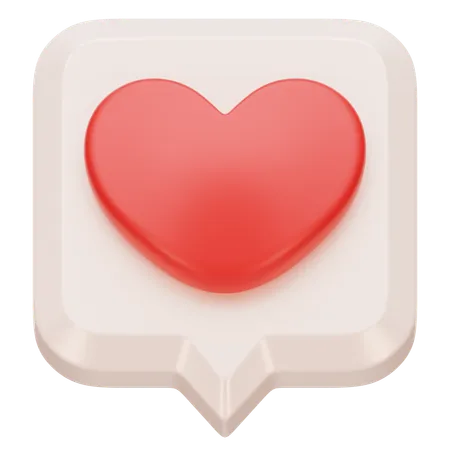Notificação de amor nas redes sociais  3D Icon