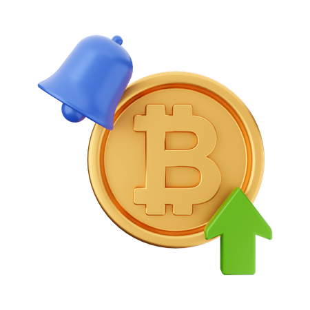 Notificação de aumento de bitcoin  3D Icon