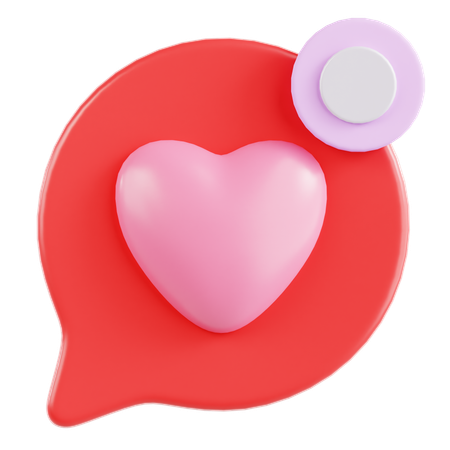 Notificação de bate-papo de amor  3D Icon