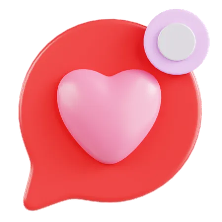 Notificação de bate-papo de amor  3D Icon