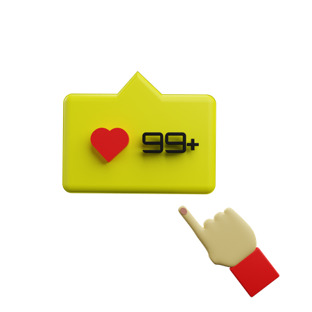 Notificação de curtidas em mídias sociais  3D Icon