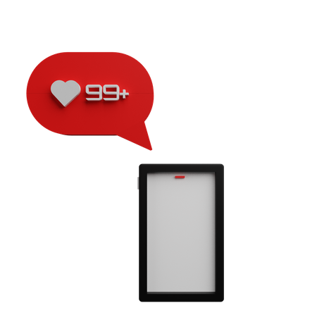 Notificação de curtidas em mídias sociais  3D Icon