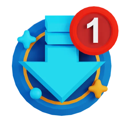 Notificação de download  3D Icon