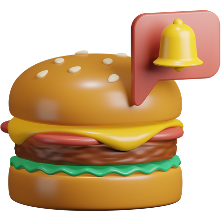 Notificação de entrega de comida  3D Icon