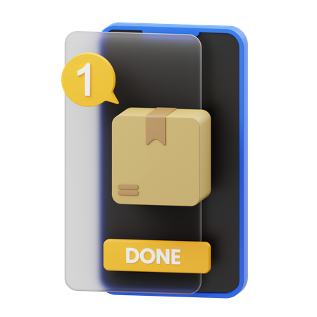 Notificação de entrega de encomenda  3D Icon