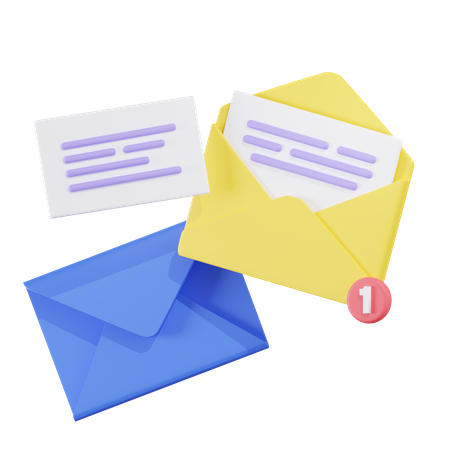 Notificação de mensagem  3D Icon
