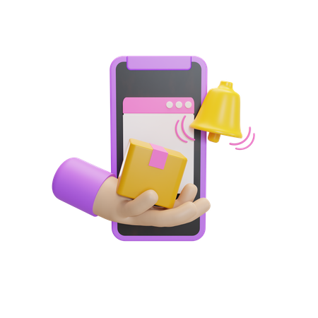 Notificação de pacote on-line  3D Icon