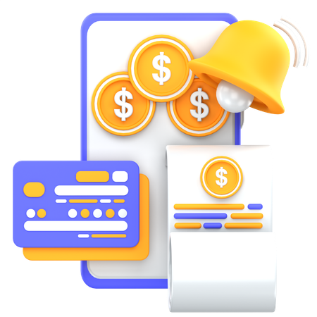 Notificação de pagamento  3D Icon