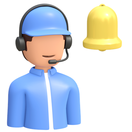 Notificação de suporte ao cliente  3D Icon