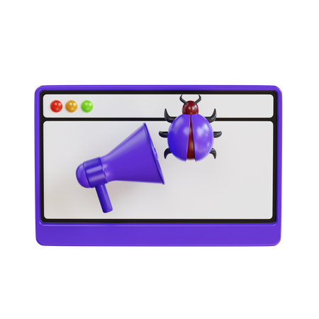 Notificação de vírus  3D Icon