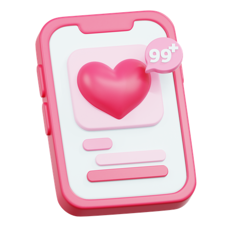 Notificação de aplicativo de amor  3D Icon