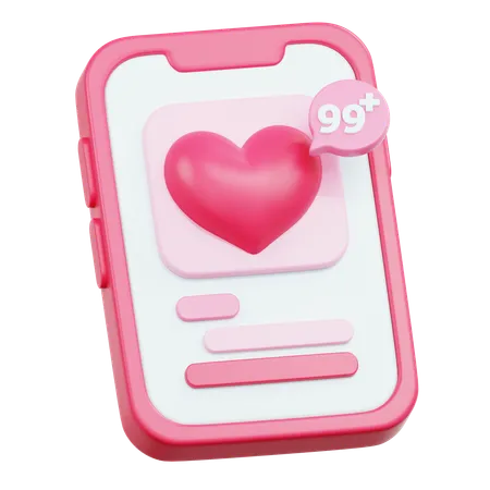 Notificação de aplicativo de amor  3D Icon