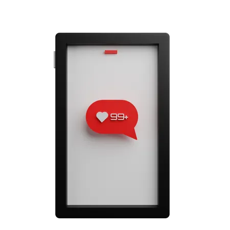 Pacote 3 D Smartphone Amor Notificacao Fundo Transparente 3D Icon