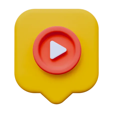 Vídeo de notificação  3D Icon