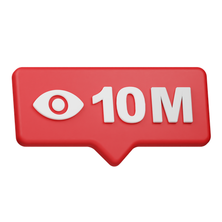 Notificación de 10 millones de vistas  3D Icon