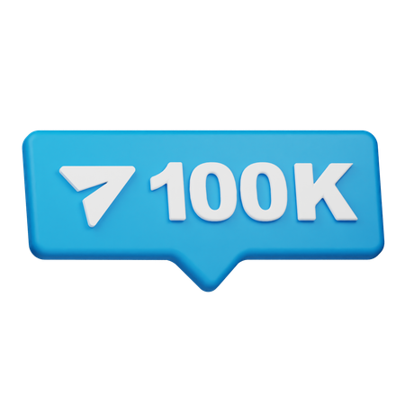 Notificación de 100k acciones  3D Icon